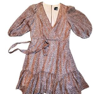 Maison Tara leopard print Fit and Flare Cocktail Dress